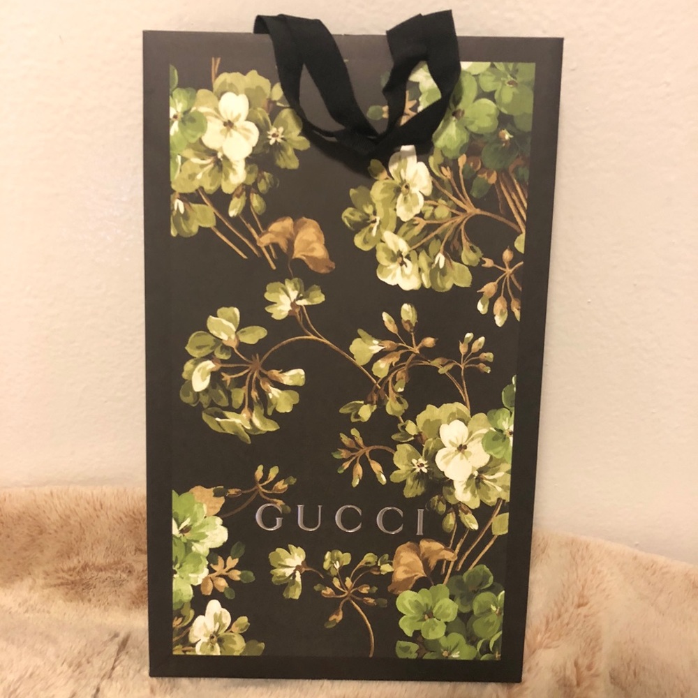 Gucci floral paper gift shopping bag